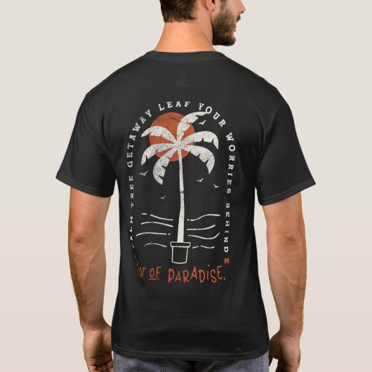 T-shirt Vibes de plage Tropical Palm Tree Summer Sun Retro (Dos)