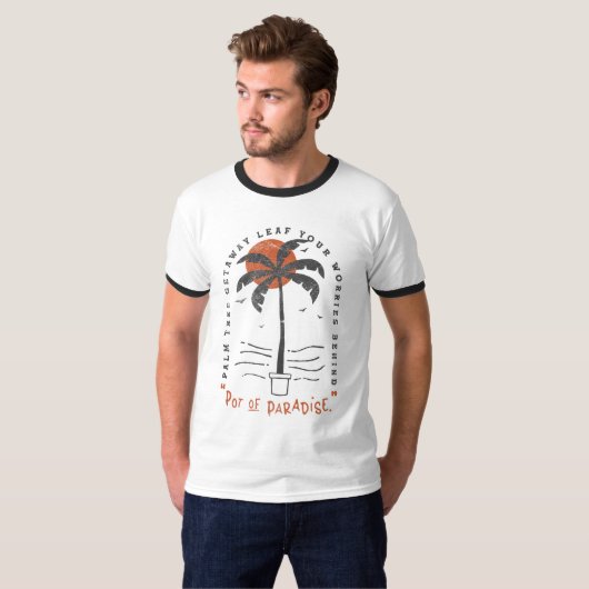 T-shirt Vibes de plage Tropical Palm Tree Summer Sun Retro (Devant entier)