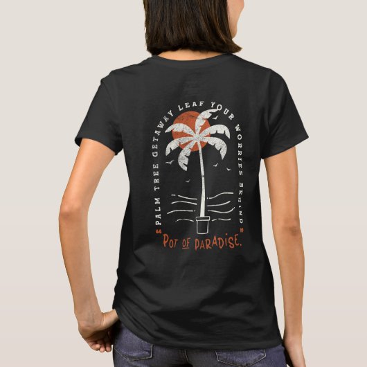 T-shirt Vibes de plage Tropical Palm Tree Summer Sun Retro (Dos)