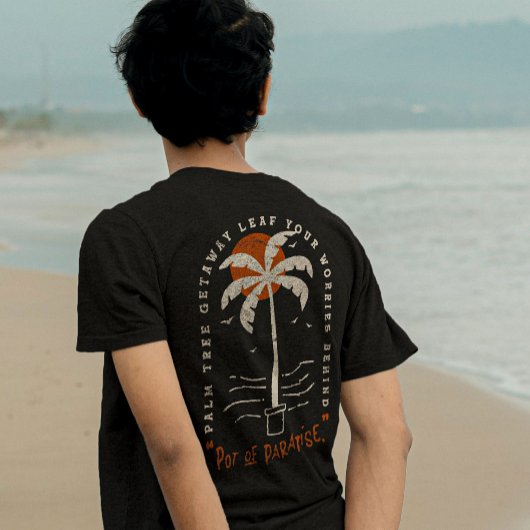 T-shirt Vibes de plage Tropical Palm Tree Summer Sun Retro