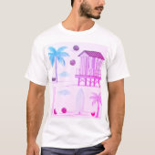 T-shirt Vibes de plage tropicales : planches de surf, palm (Devant)