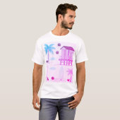 T-shirt Vibes de plage tropicales : planches de surf, palm (Devant entier)