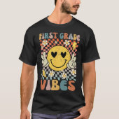 T-shirt Vibes de première année 1ère année Retro Enseignan (Devant)