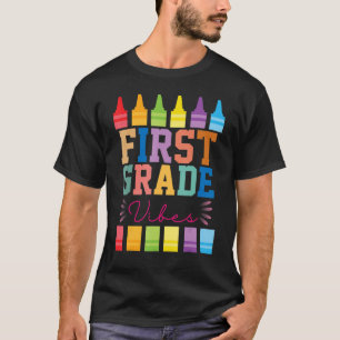 T-shirt Vibes de première année Enseignant Étudiant Crayon