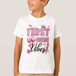T-shirt Vibes De Première Année Retour À L'École Coquette