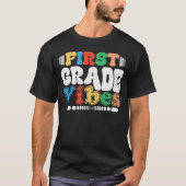 T-shirt Vibes De Première Année Retour À L'École Étudiants (Devant)