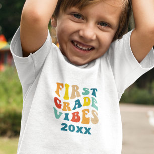 T-shirt Vibes de première année retour à l'école rétro