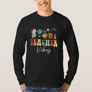T-shirt Vibes de professeur groovy Rétro Enseigner Amour I