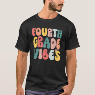 T-shirt Vibes de quatrième année Retro Retour à l'école En