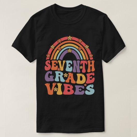 T-shirt Vibes De Septième Année Boho Arc-En-Ciel Retour À  (Design devant)