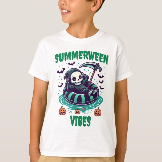 T-shirt Vibes de Summerween – Faucheur détendu (Devant)