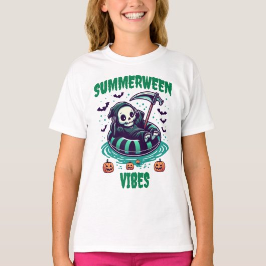 T-shirt Vibes de Summerween – Faucheur détendu (Devant)