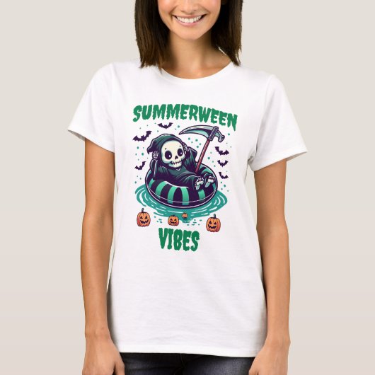 T-shirt Vibes de Summerween – Faucheur détendu (Devant)