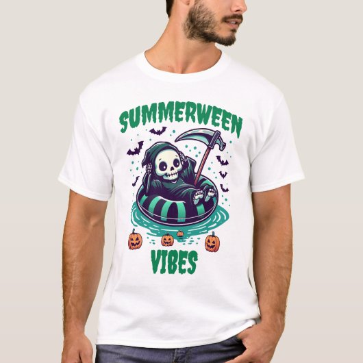 T-shirt Vibes de Summerween – Reaper Détendu (Devant)