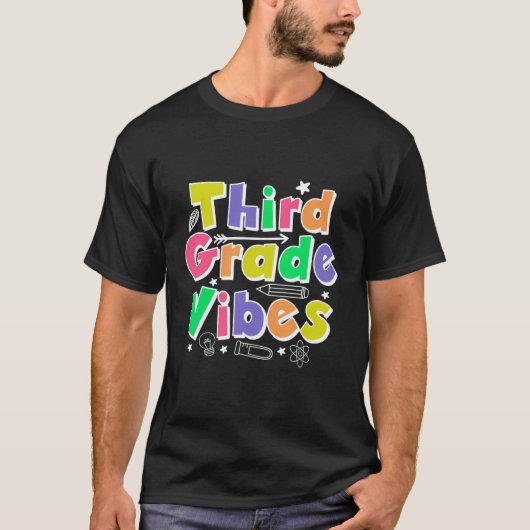 T-shirt Vibes De Troisième Année Retour À L'École 3E Année (Devant)