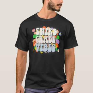 T-shirt Vibes de troisième année Vintage de retour des fem
