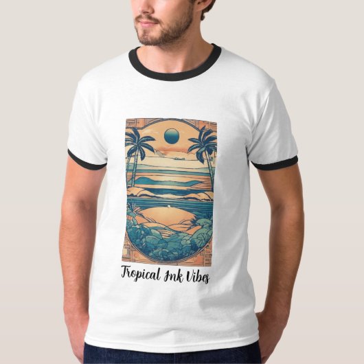 T-shirt Vibes d'encre tropicales (Devant)