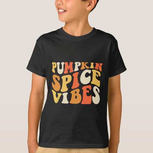 T-shirt Vibes d'épices citrouilles Rétro Vibes d'automne (Devant)