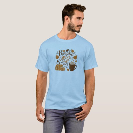 T-shirt Vibes d'épices et d'automne citrouilles (Devant entier)
