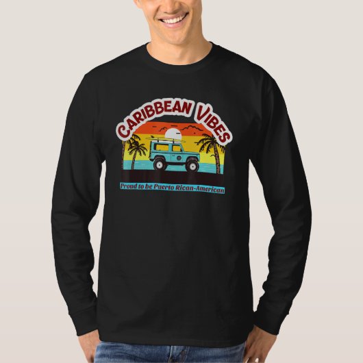 T-shirt Vibes Des Caraïbes Fières D'Être Portoricain Améri (Devant)