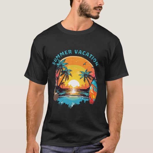 T-shirt Vibes des Vacances d'Été (Devant)