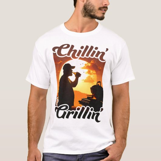 T-shirt Vibes d'été Chillin’ & Grillin’ Silhouette (Devant)