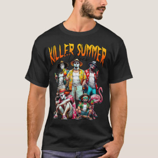 T-shirt Vibes d'été d'horreur vintage drôle d'Halloween