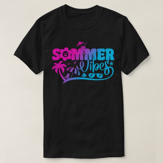 T-shirt Vibes d'été Hello Summer Sunset Beach Summer Vaca (Design devant)