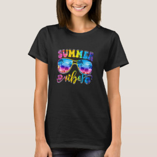 T-shirt Vibes d'été Lunettes de soleil Palm Tree Funny Bea