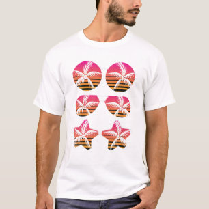 T-shirt Vibes d'été Palm Trees Retro Lunettes de soleil Tr