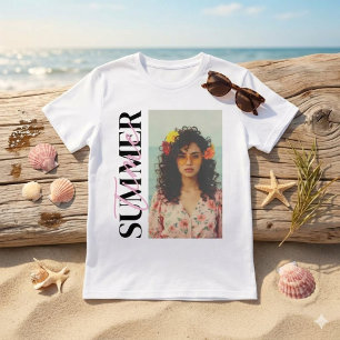 T-shirt Vibes d'ÉTÉ personnalisées Collage photo Texte ve