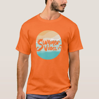 T-shirt vibes d'été plage vintage colorée