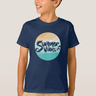 T-shirt vibes d'été plage vintage colorée