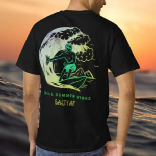 T-shirt Vibes d'été réfrigérées Vert par Salty AF