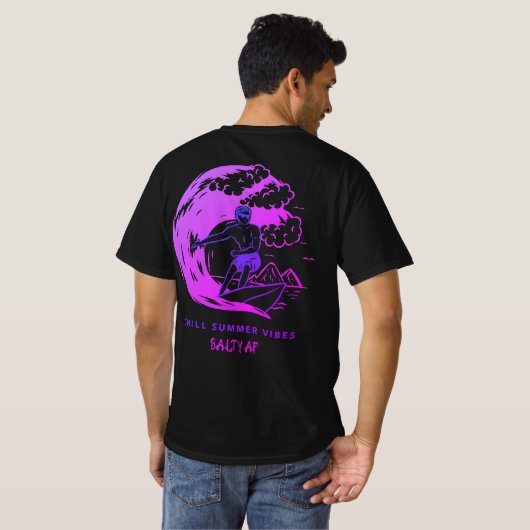 T-shirt Vibes d'été réfrigérées violet par AF salée (Dos entier)