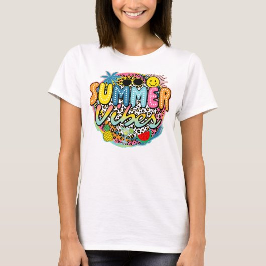 T-shirt Vibes d'été rétro (Devant)