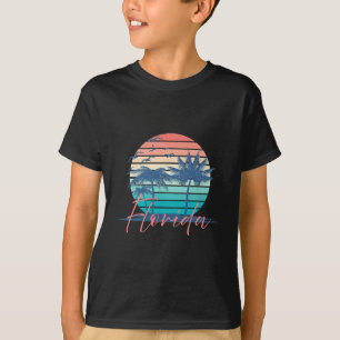 T-shirt Vibes d'été rétro vintage Floride Plage Coucher de