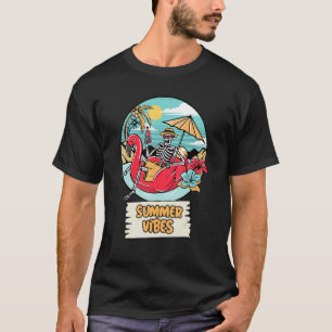T-shirt Vibes d'été Skeleton Summer Retro