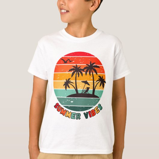 t-shirt "vibes d'été" tendance (Devant)