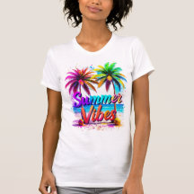 Vibes d'été Tropical Rainbow Palm Tree Design