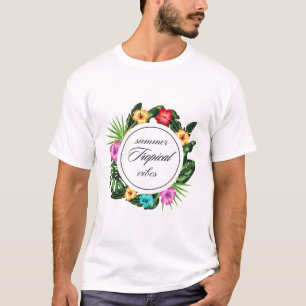 T-shirt Vibes d'été tropicales : Flore Circle Design
