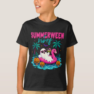 T-shirt Vibes d'Halloween d'été Fantôme drôle d'Halloween