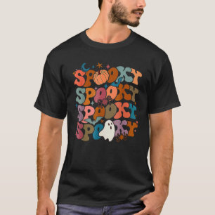 T-shirt Vibes d'Halloween Rétro Fantôme Effrayant Spooky S