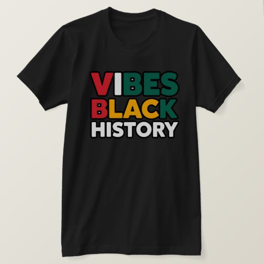 T-shirt Vibes d'histoire noire Inspiration (Design devant)