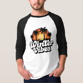T-shirt Vibes d'hiver Coucher de soleil tropical Palmiers