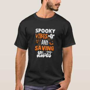 T-shirt Vibes éffrayantes Et Sauver Des Vies Halloween 202