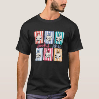 T-shirt Vibes éffrayantes Halloween Ghosts Variété