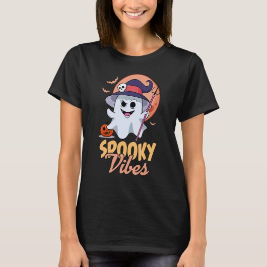 T-shirt Vibes éffrayantes Retro 60s Costume d'Halloween Es (Devant)
