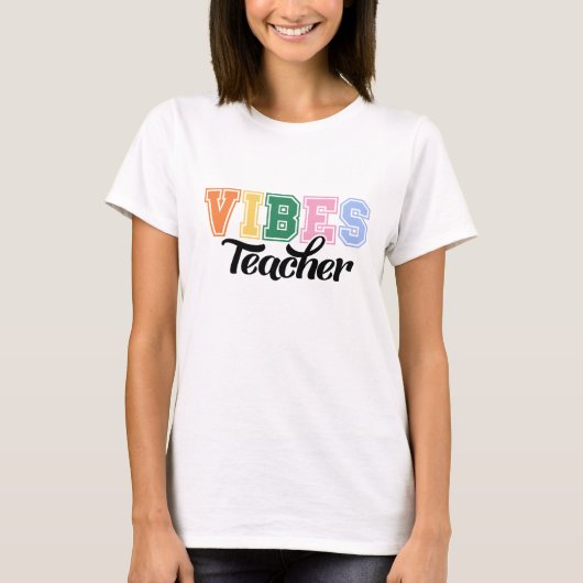 T-shirt Vibes Enseignant svg, Vibes de l'enseignant png, N (Devant)
