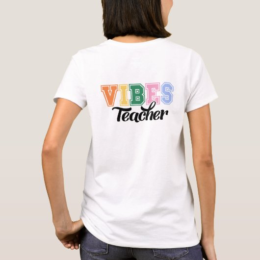 T-shirt Vibes Enseignant svg, Vibes de l'enseignant png, N (Dos)